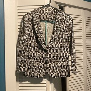 Cabi Black White Blazer Size 8